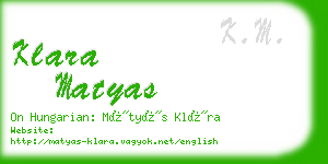 klara matyas business card